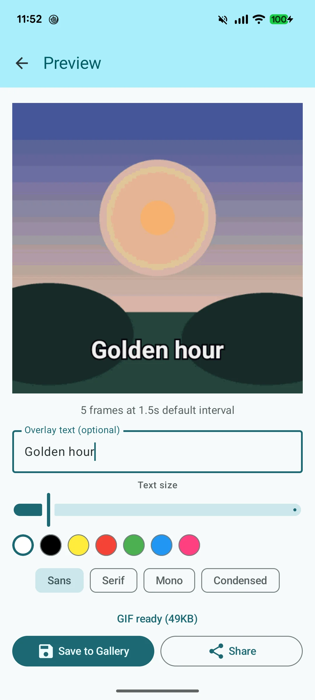GIFit — generated GIF share sheet