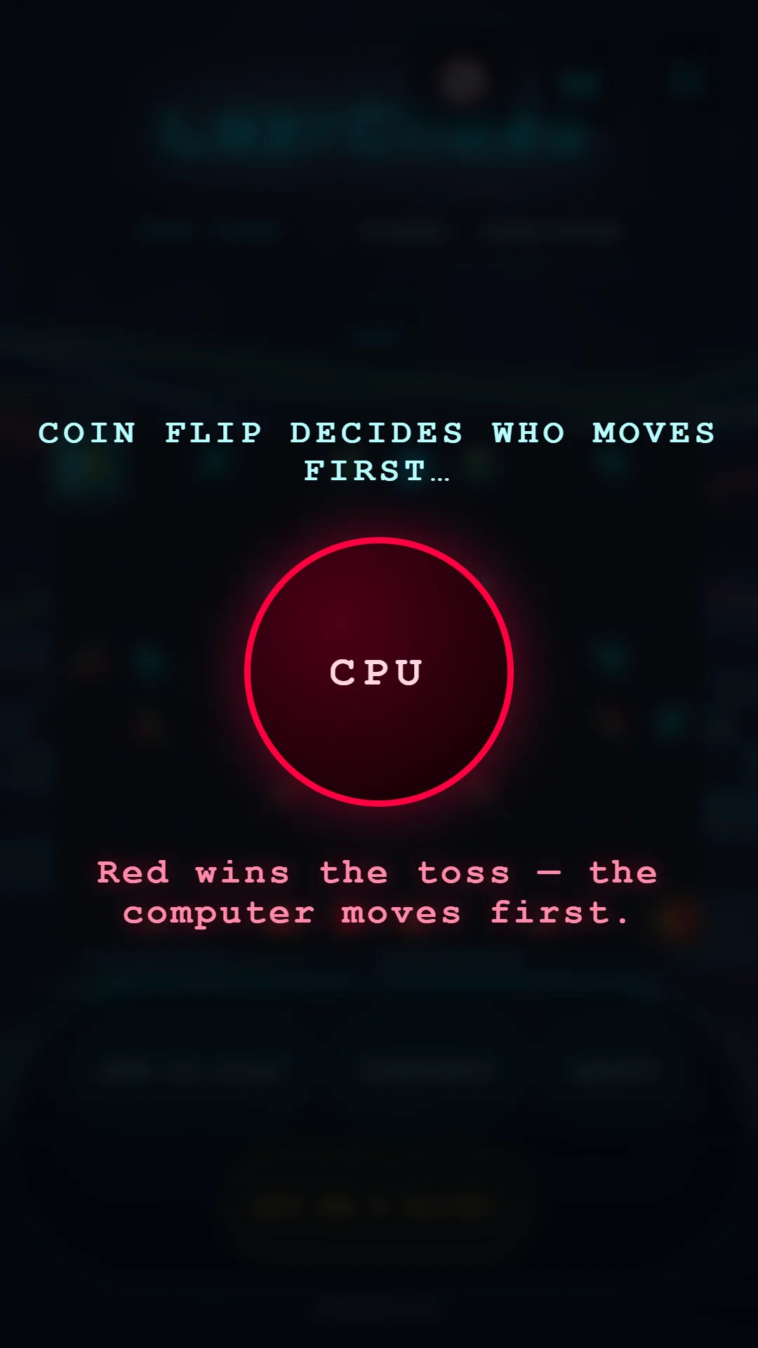 LazrChess coin flip for first move