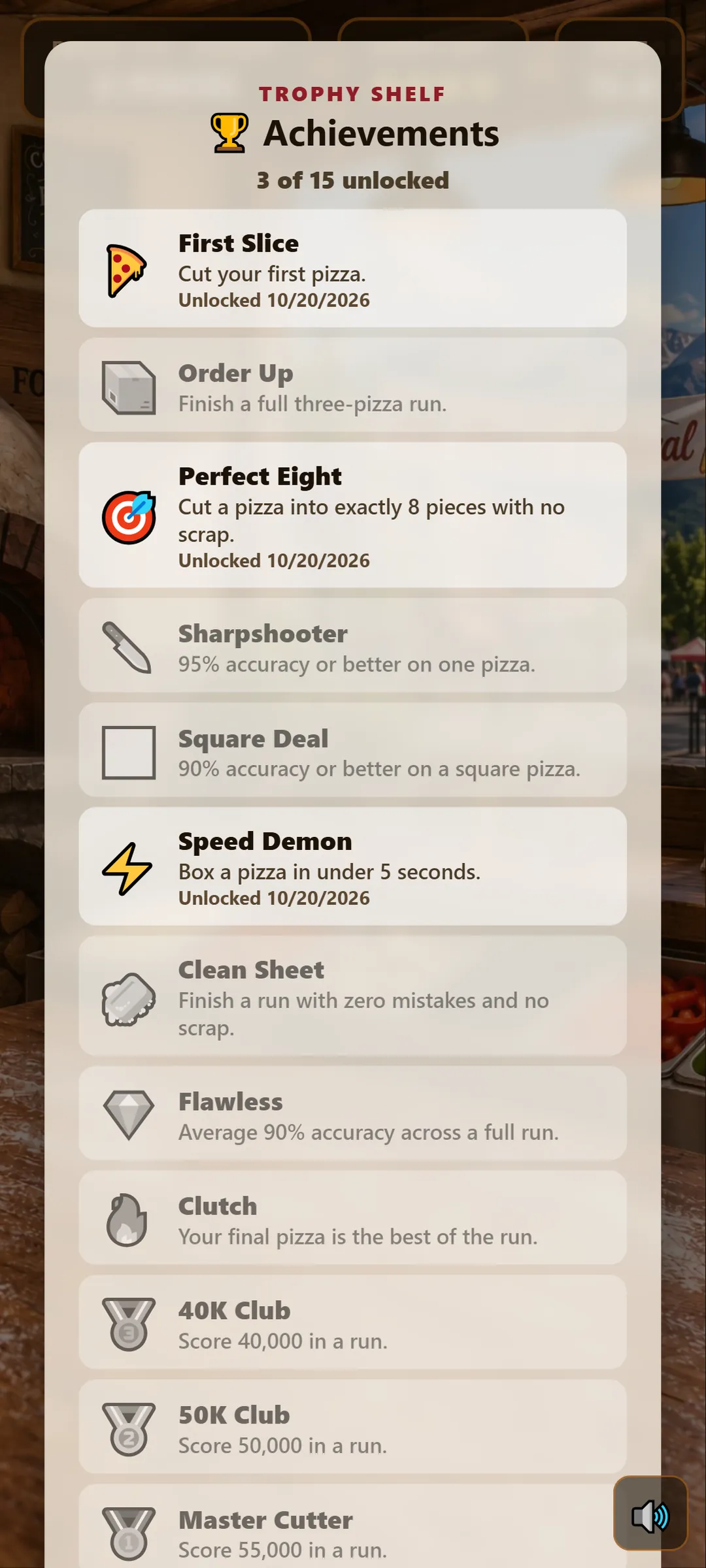 Achievements trophy shelf