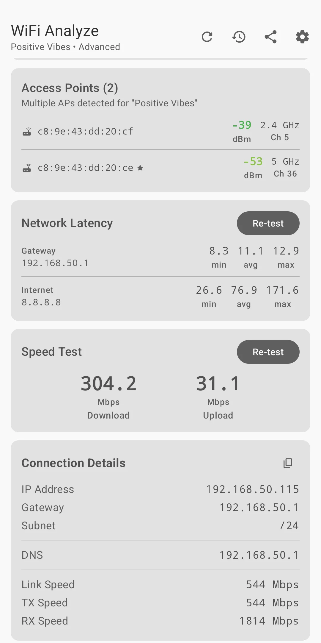 WiFi Analyze — Speed Test