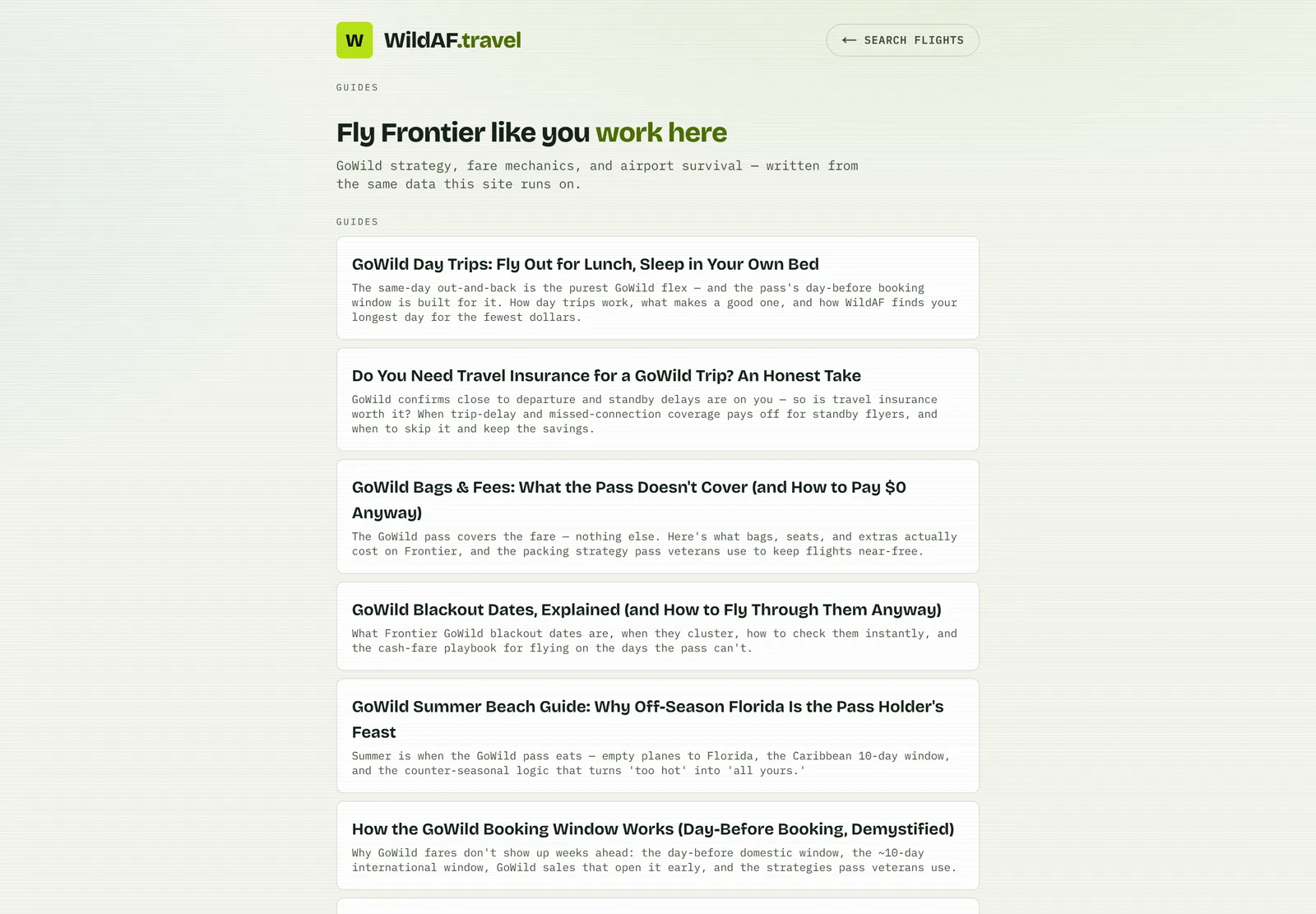 WildAF — GoWild strategy guides library